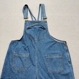 Big Star Denim Overalls Womens 2XL Blue Wide Leg Side Zip Workwear Dungarees USA